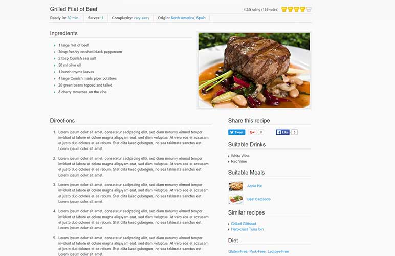 Databáze receptů - online kuchařka